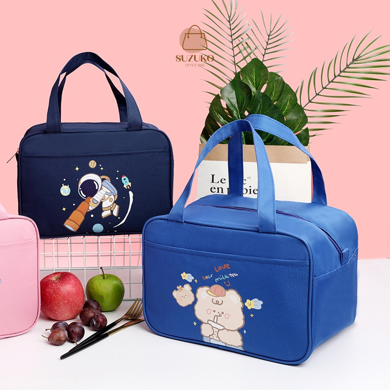 Túi cơm, túi đựng hộp cơm giữ nhiệt văn phòng size lớn xách đồ ăn tiện lợi cute chống thấm nước TXCT01