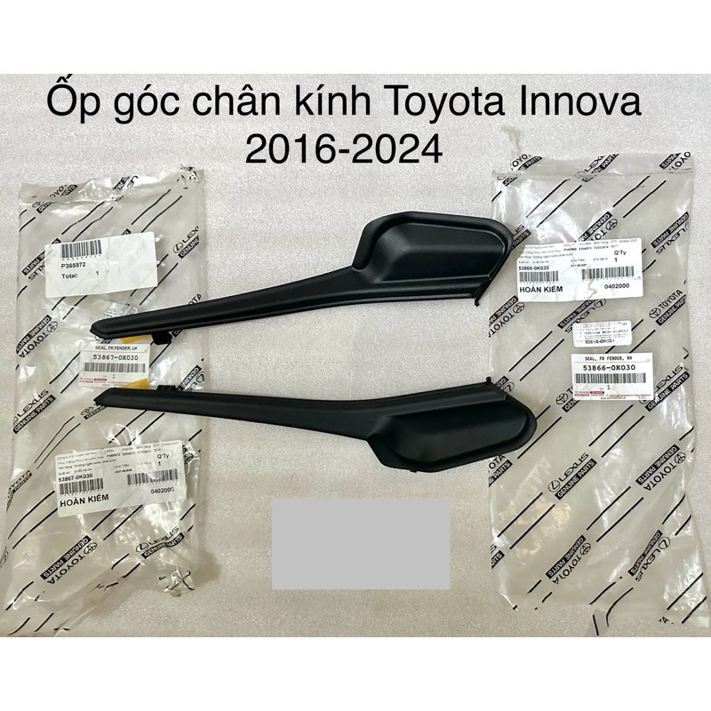 Bộ 2 ốp góc kính hay còn gọi là ốp máng nước chân kính Toyota Innova 2016-2024 cao cấp 53866-0K030 53867-0K030 cao cấp