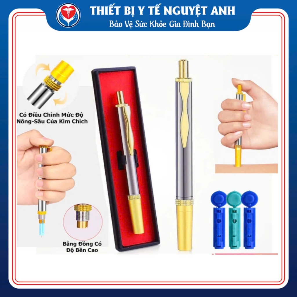 Bút chích máu bấm liên tục tặng 50 kim trích máu- TBYT Nguyệt Anh Phương Mai