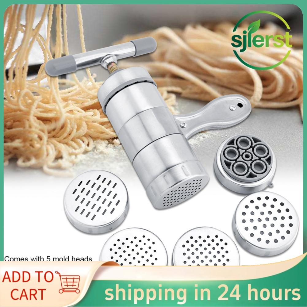 sjlerst Sjlerst kimiss thép không gỉ bằng tay làm mì ống-Máy ép mì với 5 để sử dụng tại nhà và nhà hàng