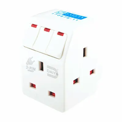 [SG Seller] Daiyo DE 291 3 Way Multi Adaptor With Switch And Neon Light