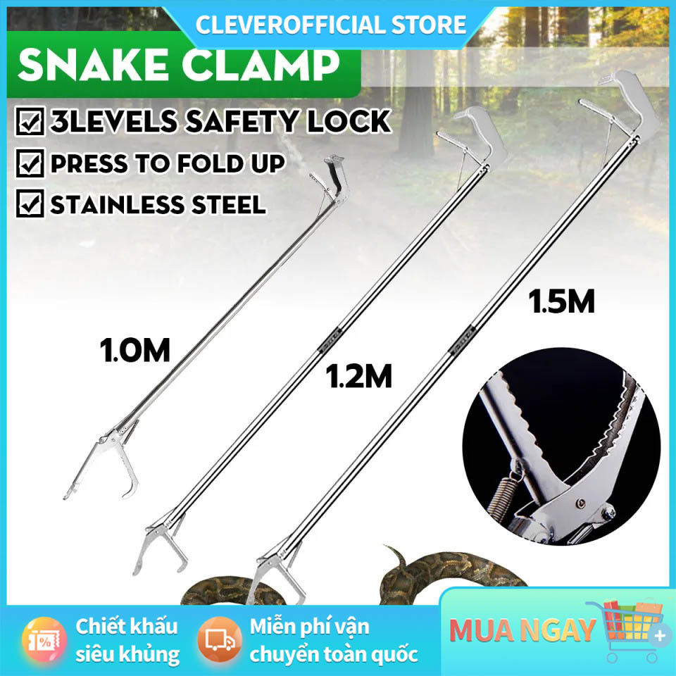⚡miễn phí vận chuyển⚡1.2m tay cầm kẹp rắn có thể gập lại 1.5m dụng cụ bắt rắn bò sát kẹp
