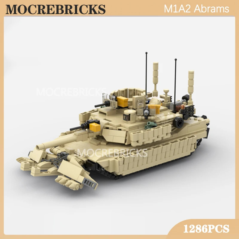 Vũ khí quân sự Khối xây dựng Quân đội M1A2 Abrams Main Battle Tank Track Công nghệ xe Gạch Đồ chơi T
