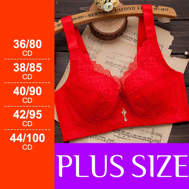 Minimizer Bra Women Unlined Full Coverage Lace Wireless Non-padded Soft  Cups Plus Size 36 38