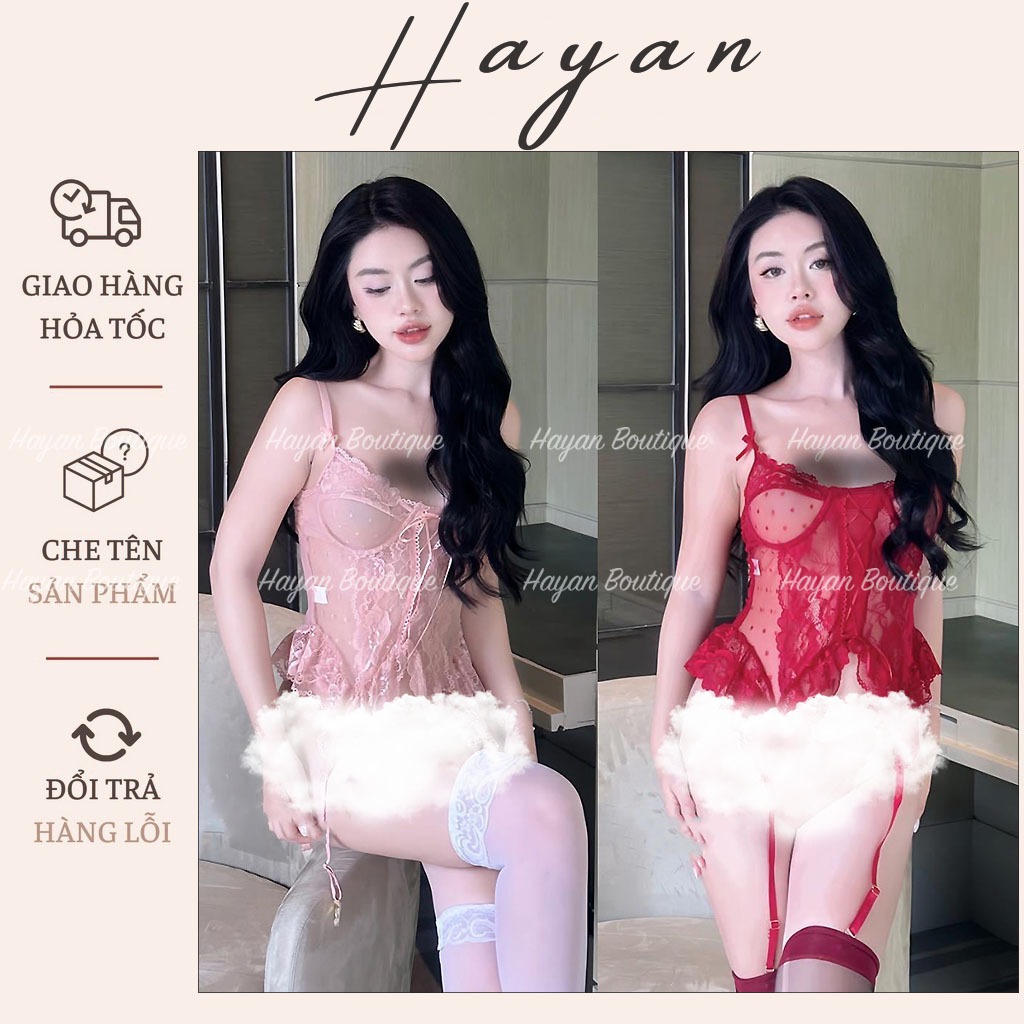 BR7 Đồ ngủ sexy bodysuit có GỌNG nâng tôn dáng,đồ cosplay lingerie kèm kẹp tất sang chảnh BR7