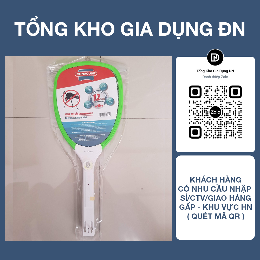 Vợt muỗi sunhouse she-e350 - bảo hành 12 tháng
