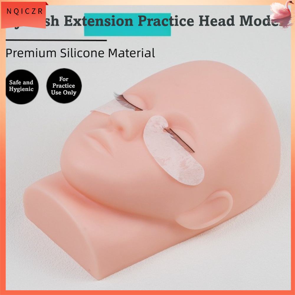 NQICZR Silicone Mô hình thực hành nối mi Mềm mại Mô phỏng Đầu người giả Bền bỉ Có thể tái sử dụng Mô hình đầu người thực tế Dụng Cụ Làm Đẹp Cho Người  Bắt Đầu