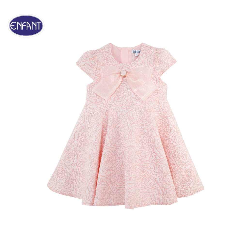 ENFANT (อองฟองต์) ชุดกระโปรงแขนถ้วย สำหรับเด็ก 6 เดือน - 8 ปี ลายดอกกุหลาบ สีชมพู ราคา 1,030 บาท*ส่งฟรี