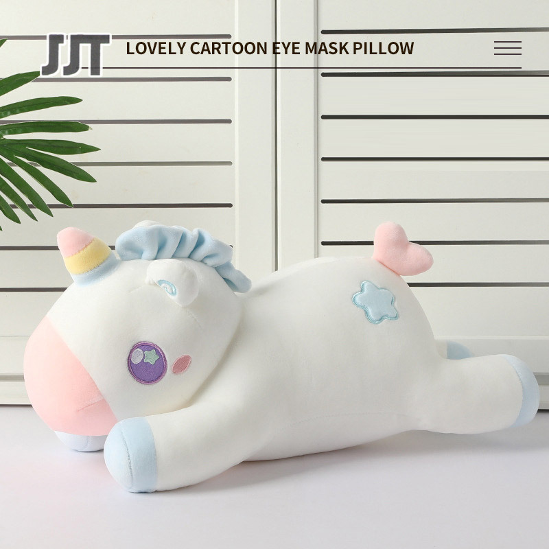 Cartoon rainbow unicorn plush toy rainbow angel unicorn doll pillow