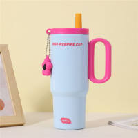 Supfine 🚚การจัดส่ง 2-3 วัน🚚700ml 304 สแตนเลสถ้วยความร้อนความจุขนาดใหญ่ถ้วยฟางแก้วเก็บเย็นน่ารักถ้วยฉนวนกันความจุขนาดใหญ่แก้วน้ำเก็บความเย็น
