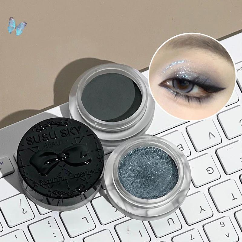 Màu xanh dương lấp lánh màu xám Phấn mắt ánh sáng lung linh kim cương đơn sắc phấn bột highlight sán