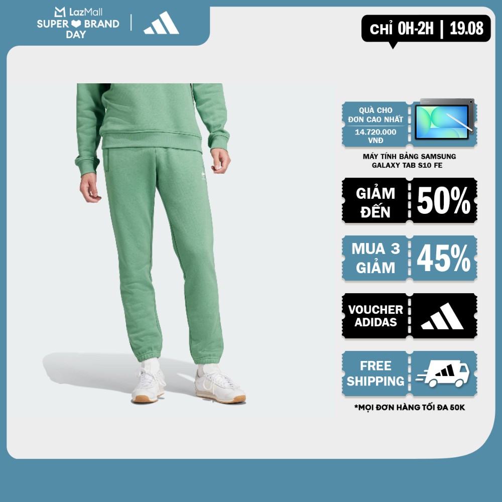[CHỈ 15-18.8-MUA 3 GIẢM 20%+VOUCHER 15%] adidas Phong cách sống Quần Trefoil Essentials Nam màu xanh lá IY7370