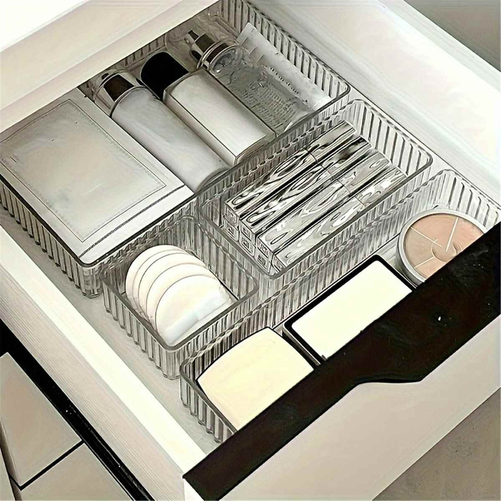 Hộp chia ngăn kéo bằng nhựa cao cấp, khay đựng đồ đa năng, khay sắp xếp hộc bàn tủ bếp và hộp đựng mỹ phẩm-ESTLA
