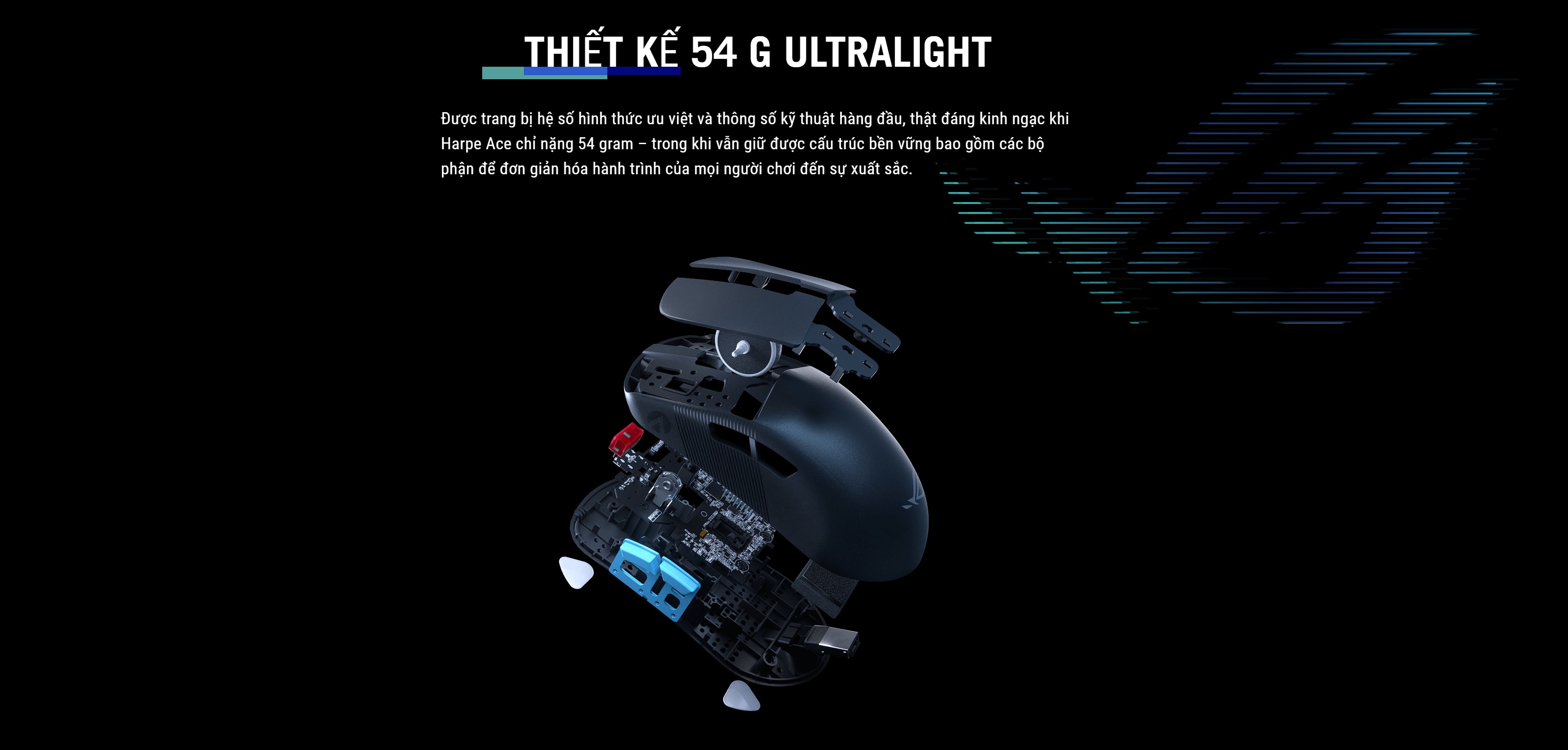 Chuột không dây Gaming ASUS ROG HARPE ACE AIM LAB Black (P713 Bluetooth/Wireless/USB/RGB)
