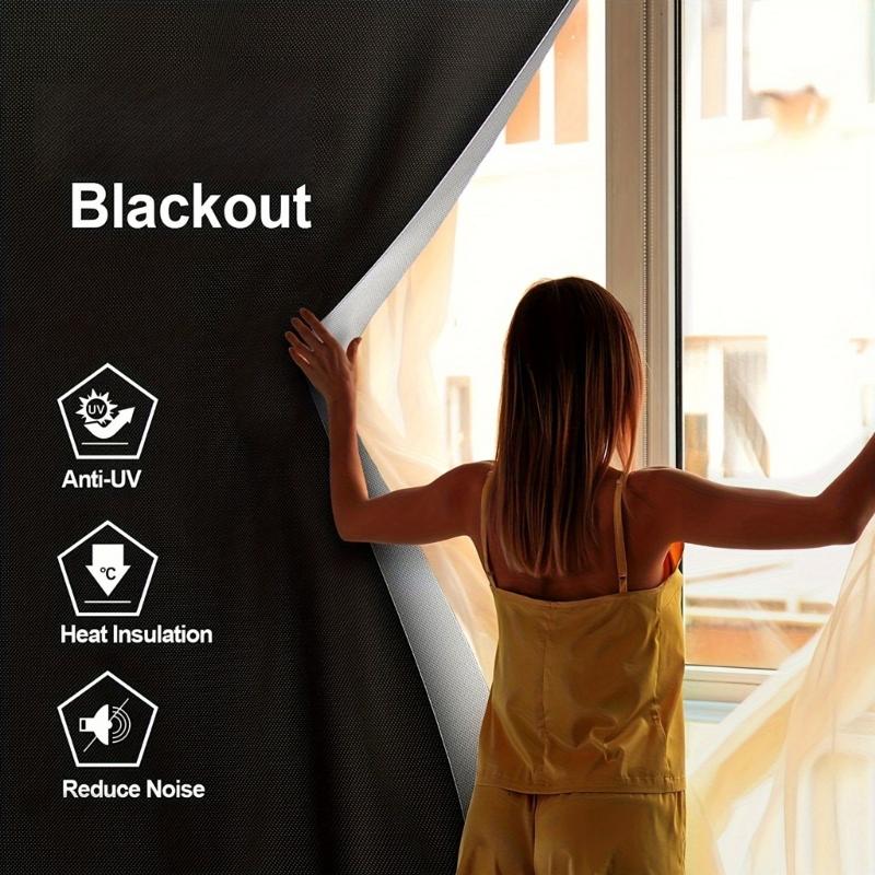 เลือกซื้อ ผ้าม่าน Blackout Curtains for Bedroom No Drill Window Shade Blackout Blinds DIY Window Blinds with Stickers for Nurserys Travel ราคาพิเศษ มีเก็บเงินปลายทาง