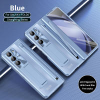 FLOVEME Folding Phone Case with Official Stylus Pen and Invisible Stand for Samsung Galaxy Z Fold 6 5 4 Hard PC Anti-fall Shockproof Back Cover with Front Screen Film Protector Suitable for Samsung Galaxy Z Fold 6