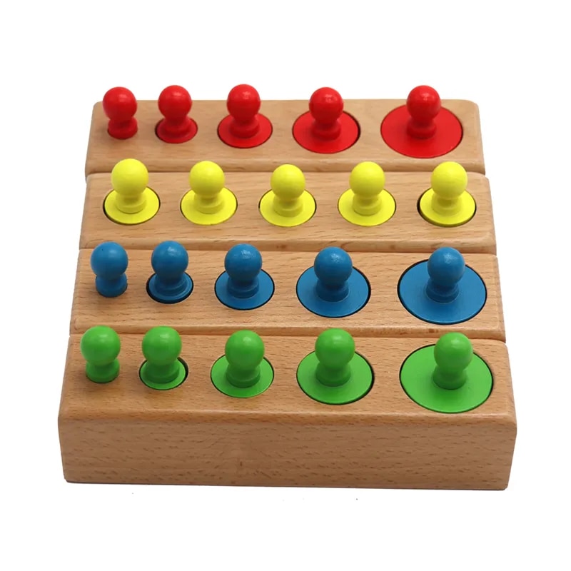 Montessori Cylinder Socket Puzzles Toy Baby Development Practice And