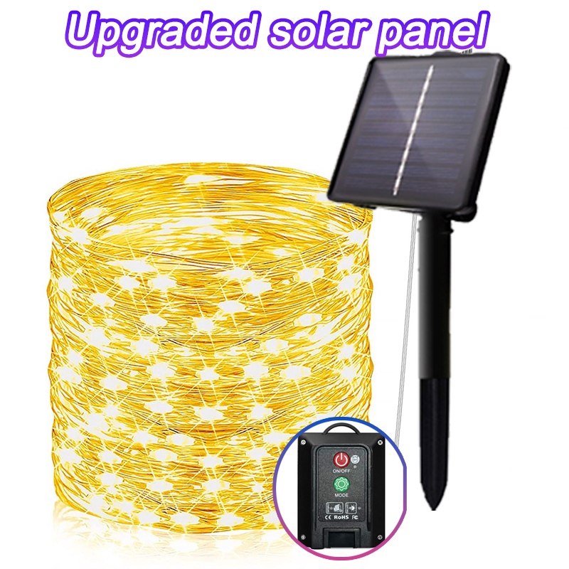 NEW Upgraded 22M 200LED Solar Light String Outdoor LED Light Garden Waterproof Fairy Lights Christmas Decoration Lights