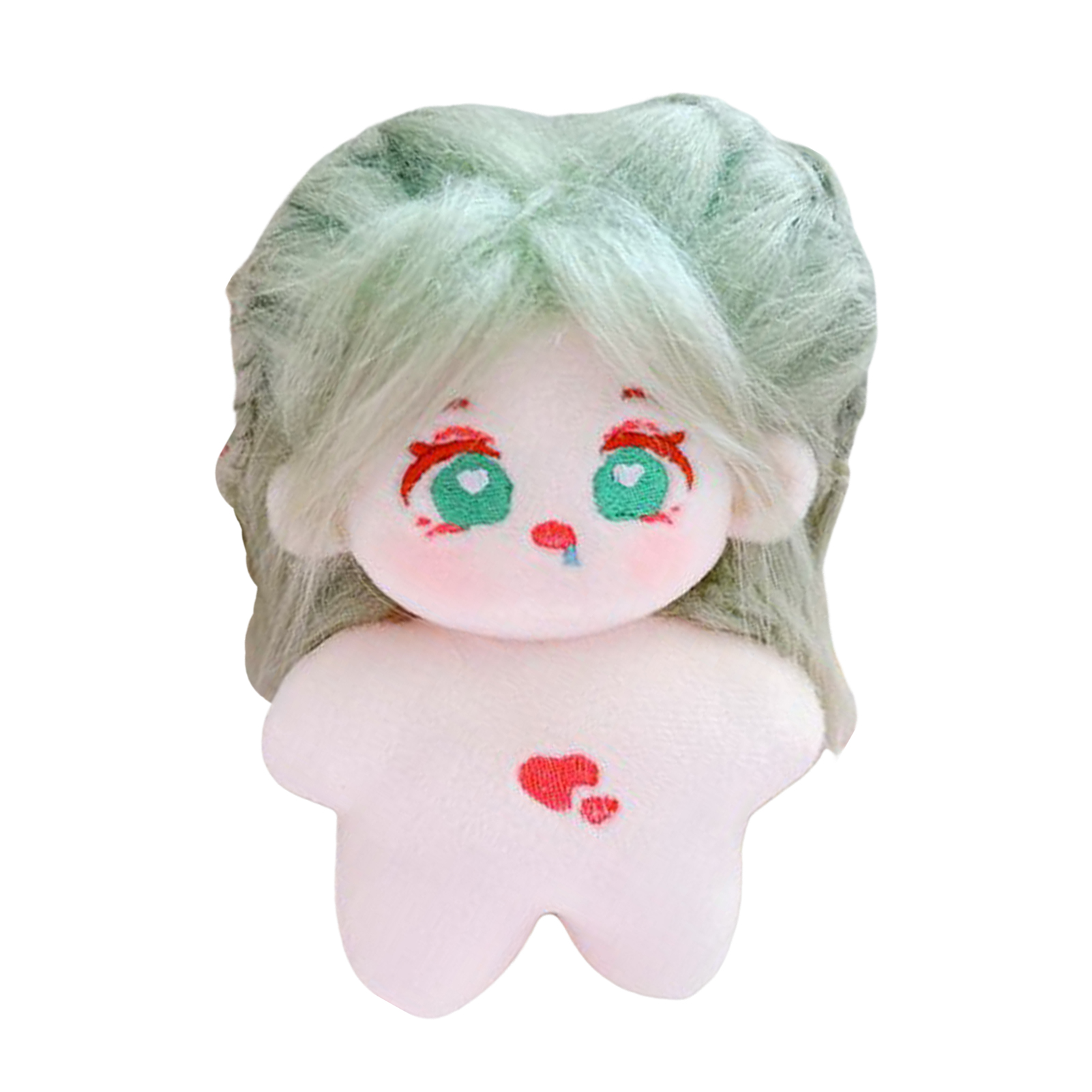 10CM Plush Doll Cute Embroidery Face Long Hair Wearable Dress Up Clothing