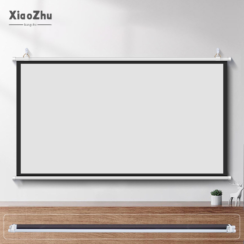 XiaoZhubangchu White plastic white fiberglass gray fiberglass anti-light wall hanging curtain 100 inches 120 inches mobile wall-mountable projection screen ราคา 450 บาท*ส่งฟรี