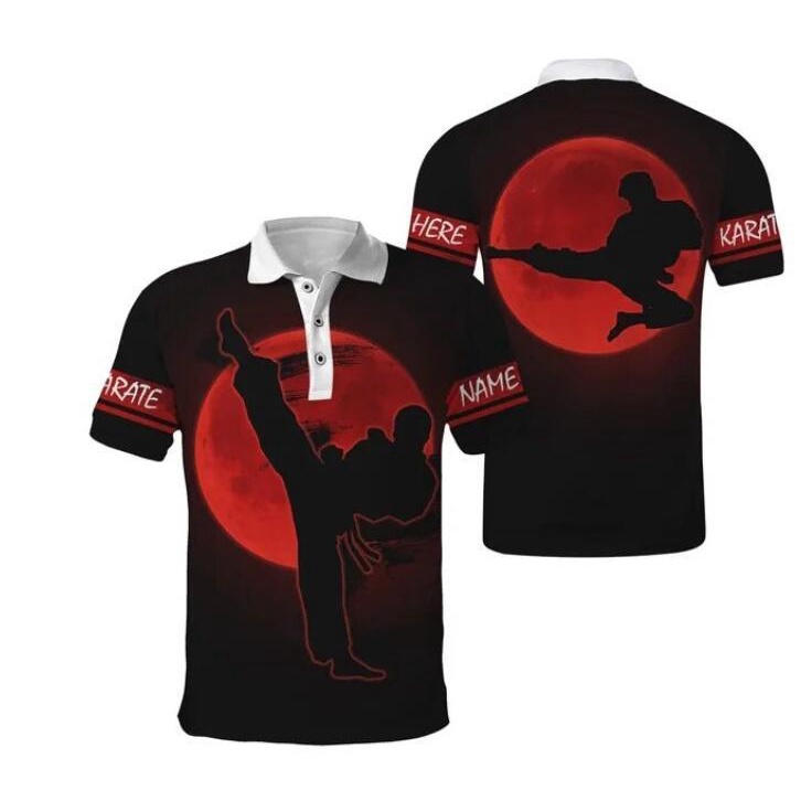 free custom-   2024 Custom New Karate Competition Sports Polyester Design 3D polo shirt (Free custom name)