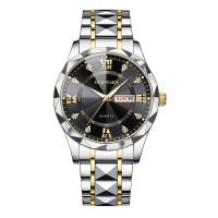 【PH Stock】Mens Watches Quartz Business Watch for Men Original Silver Stainless Steel Luminous Dual Calendar Charm Waterproof Watches