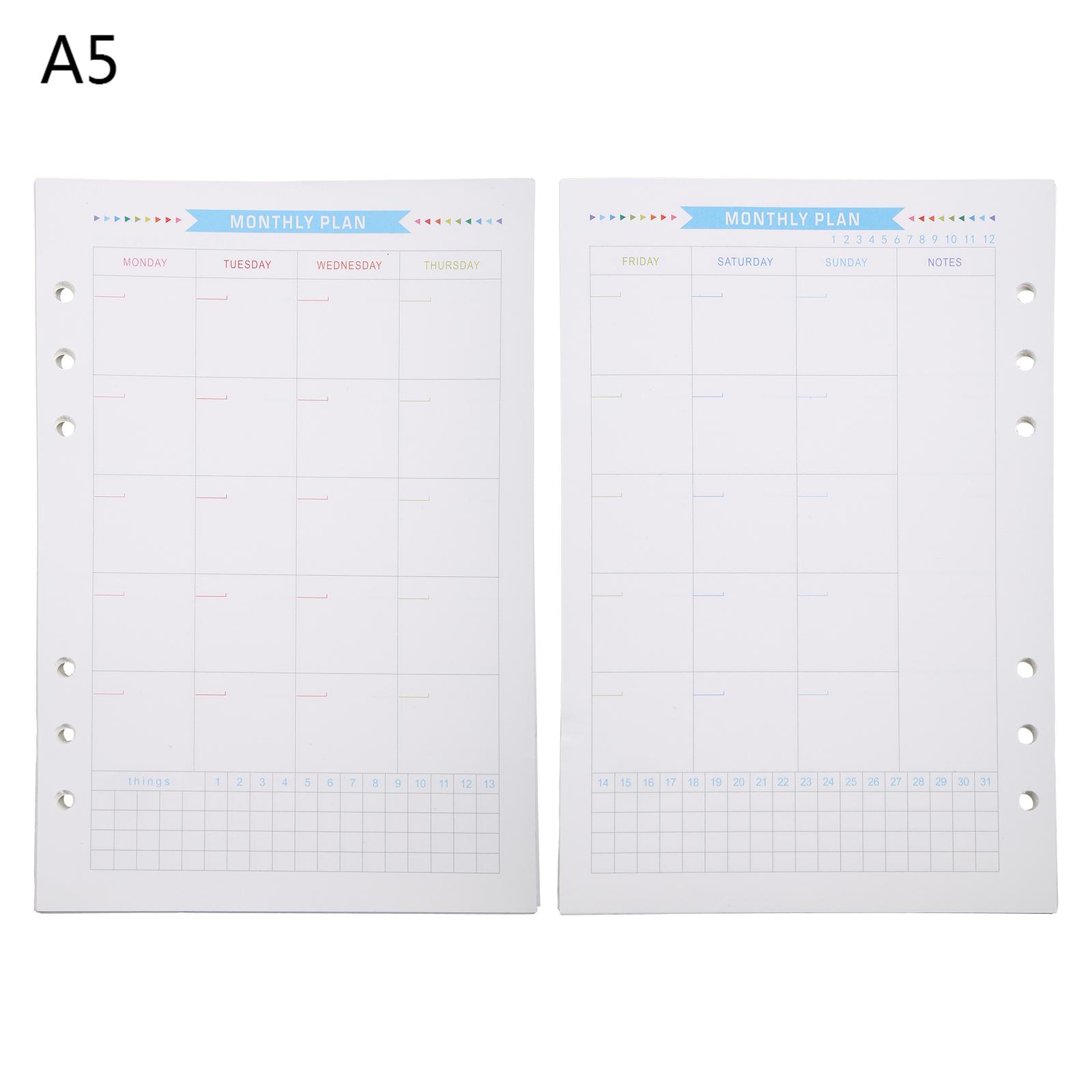 A5 nạp giấy tờ cho máy tính xách tay rời lá 40 tờ giấy tờ hàng tuần/Hàng tháng/lưới