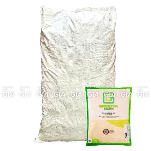 [BAO 25KG] Bột gelatin Greenifi gói 1kg (Bloom 250) - làm bánh, làm khúc bạch