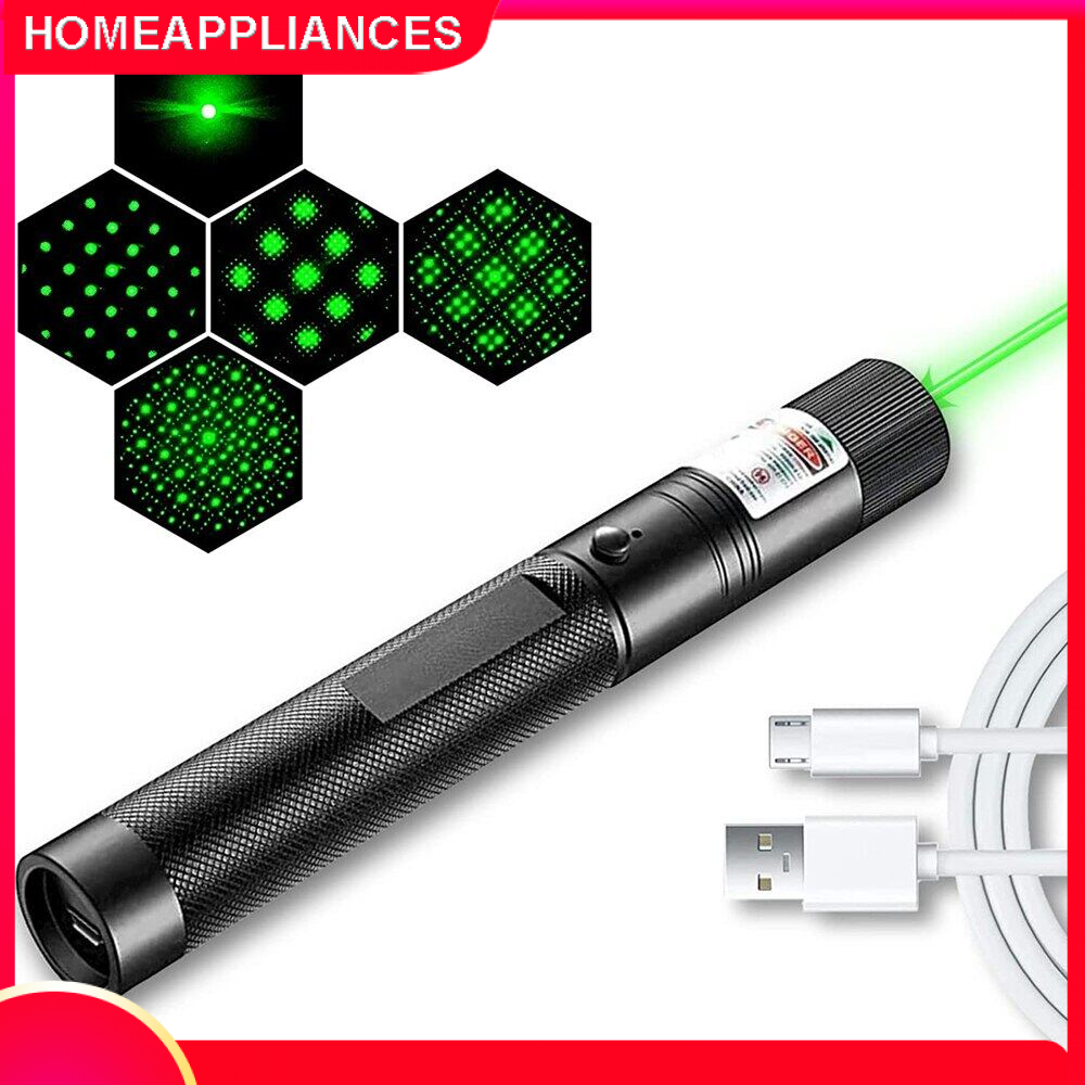 Công suất cao USB Laser 303 Green Laser Pointer - 532nm Focus Điều chỉnh Red/Green/Purple Dot 5mw Kết hợp tập trung có thể nhìn thấy