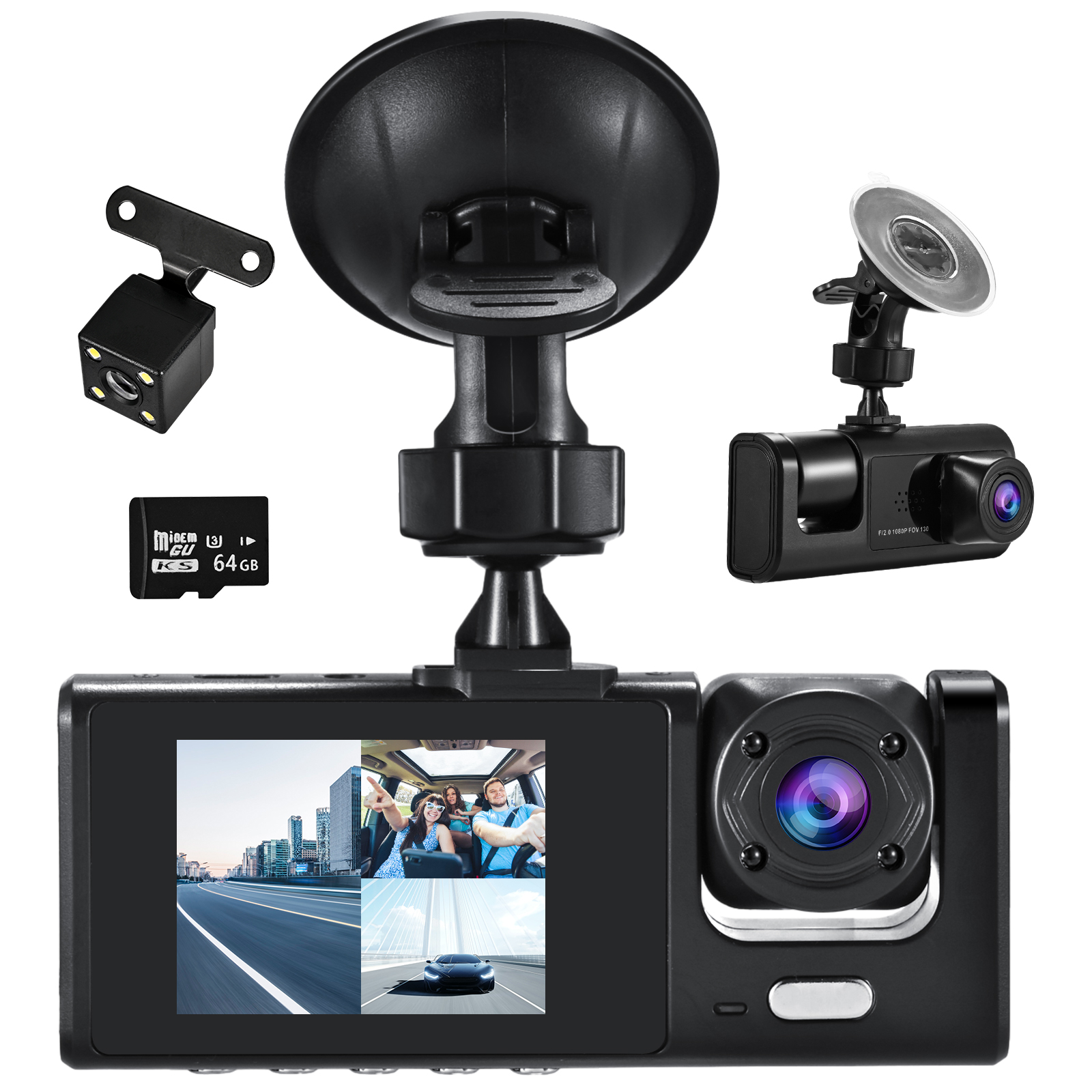 Dash Cam Front and Rear, Kussla FHD 1080P Pro Dash Cam with