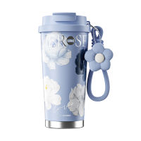 Sidagar Floral Series Tumbler - Aesthetic Fresh Style Leak-Proof Lid with Carry Strap Perfect for Office & Outdoors