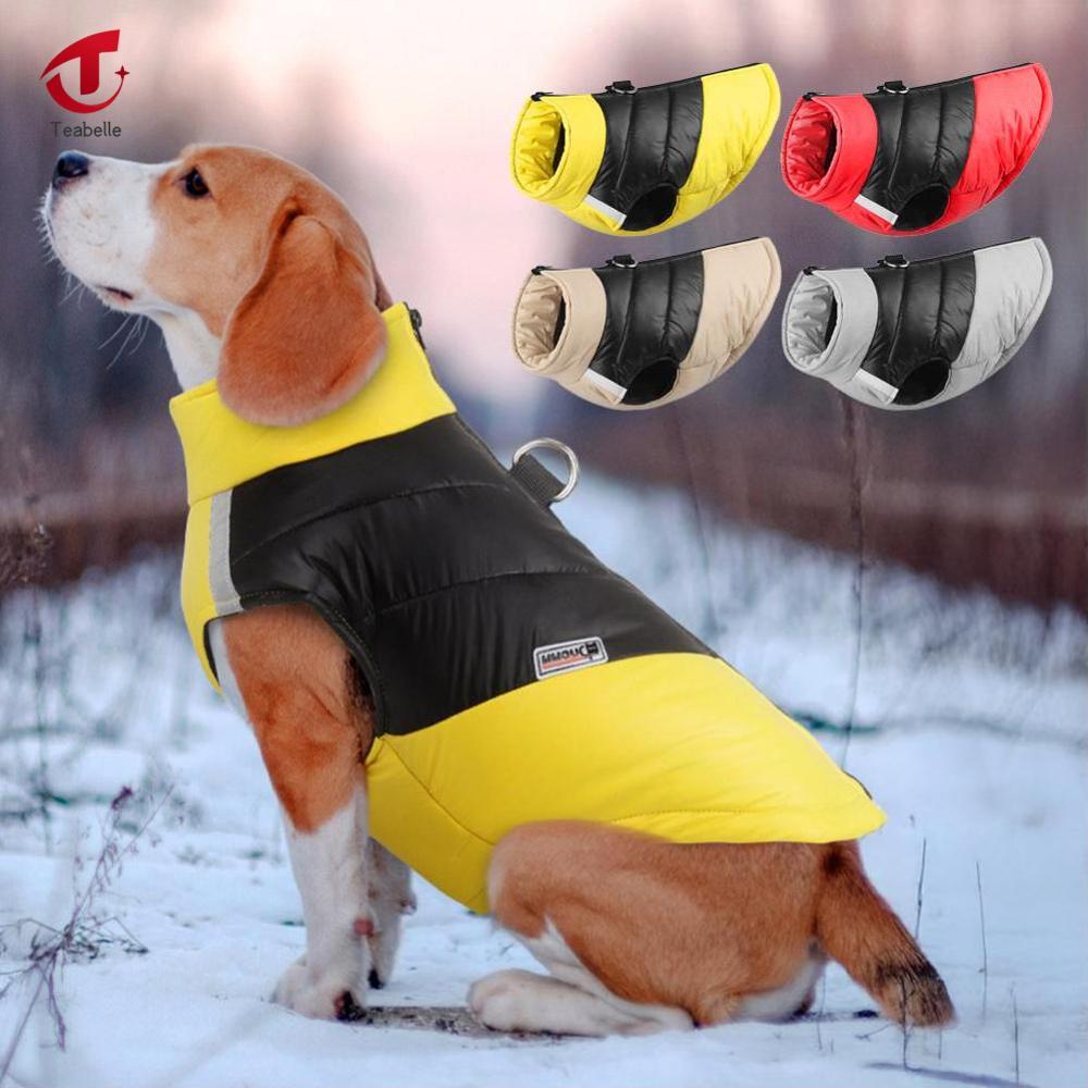 Teabelle 4-30kg mùa đông Dog ấm vải phản quang không thấm nước chó/áo cho mèo lông cừu lót dã ngoại ngoài trời Ngày mưa an toàn ban đêm theo mùa vật nuôi thời trang