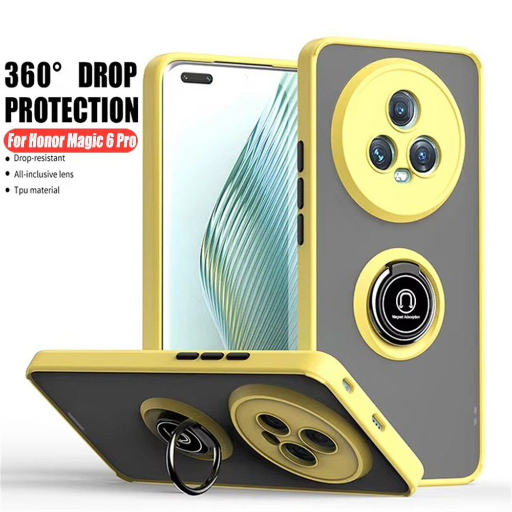Sang trọng giáp từ trường hợp đối với Honor Magic 6 lite 7 5 Pro x8a X7A x9a coque đối với Hono 90 Lite 70 x9b x8b đế dạng nhẫn vỏ điện thoại