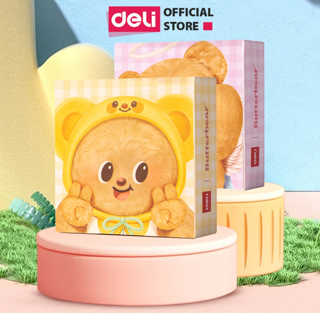  Giấy Note BUTTER BEAR Deli 249 Trang Giấy Ghi Chú Giấy Nhớ Họa Tiết Dễ Thương Tiện Lợi Cho Học Sinh Ghi Chép 