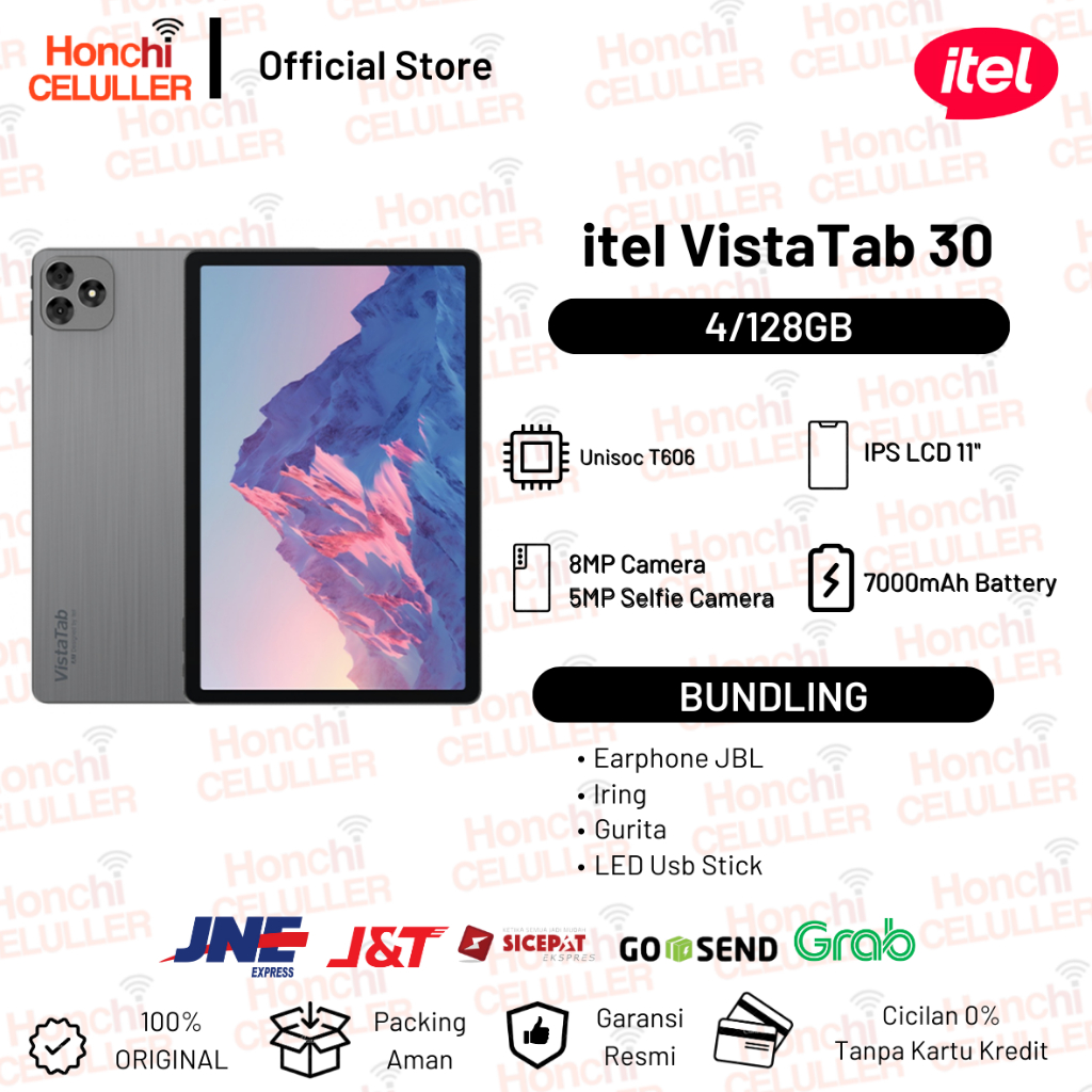 itel VistaTab 30 Tablet- 4/128GB - 11" FHD+ IPS Display Screen - 7000mAh - Dual Speakers- AI Assistant with Learning Center for kid Garansi Resmi Indonesia Harga  1,349,000 Ringgit*Penghantaran Percuma