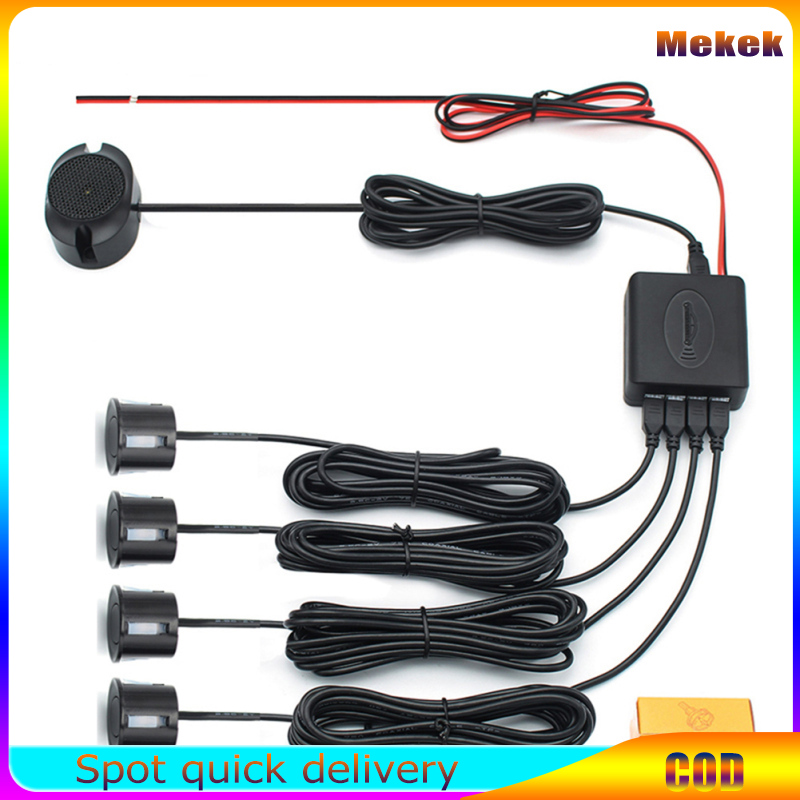 Mekek Bộ cảm biến đỗ xe ô tô 4 cảm biến thăm dò 22mm với buzzer đảo ngược ra đa lùi buzzer hệ thống Pz330-xk-22