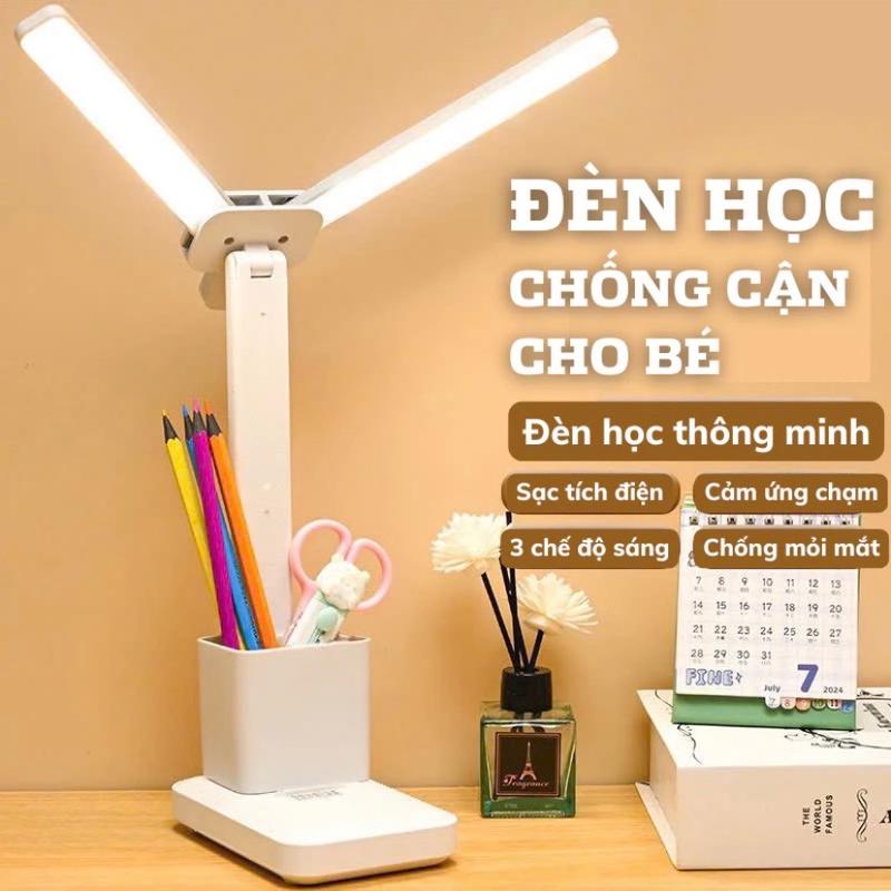 ￼Đèn học để bàn chống cận thị Tích điện. Pin tích điện 1.200mAh. Bóng led cảm ứng không tỏa nhiệt de