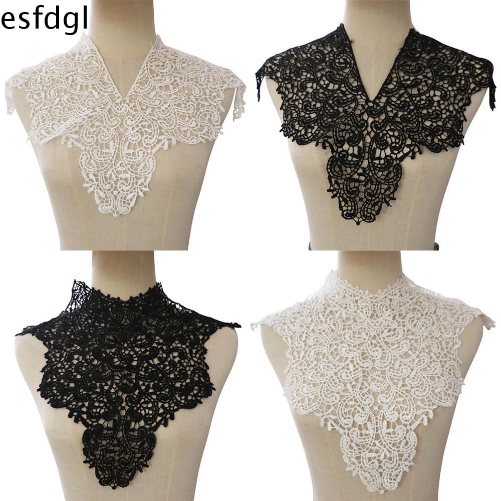 ESFDGL Có thể tháo rời Đường viền cổ áo ren Rỗng Băng đeo cổ Đường viền cổ áo khoét lỗ Tinh tế Vải T