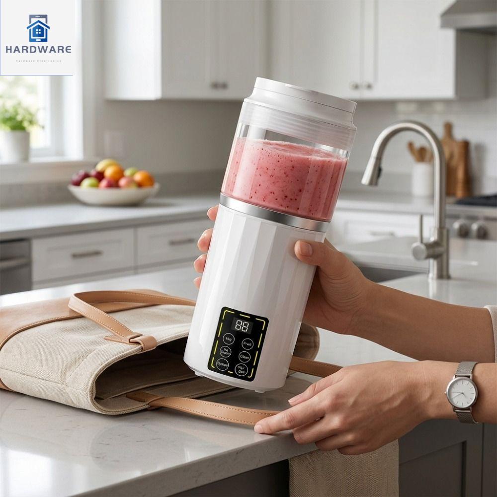 LTMGZ Màn hình kỹ thuật số Cốc ép trái cây tự động Sạc USB Không dây Cốc ép trái cây Dễ dàng làm sạch Pin bền bỉ Cốc xay trái cây Sinh tố
