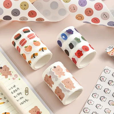 Kawaii Expression Bear Washi Tape Decorative Adhesive Dot Masking Tape Stickers Scrapbooking Diary Phone Laptop DIY Stationery Tape School Supplies