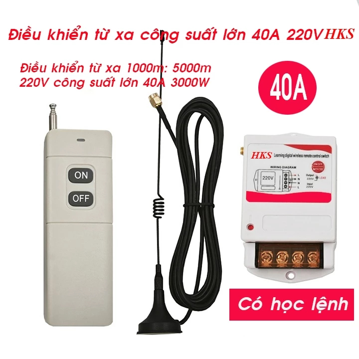 Công tắc điều khiển từ xa HKS 1000m 3000m 5000m 40A 220V điều khiển từ xa máy bơm nước