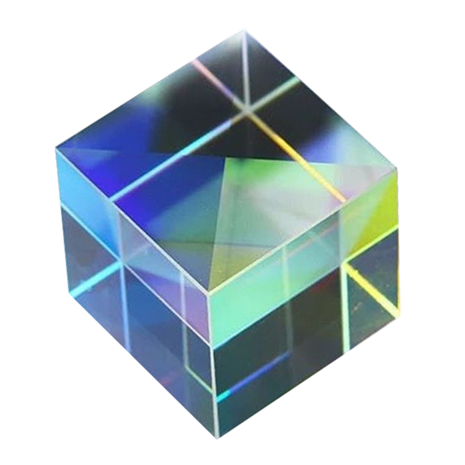 WISTIC Optical Prism Cube Dispersion Cube Portable White Crystal Prism Cube for Kaleidoscopic Fun Optical Color Dispersion Sun Catcher for Entertainment Ideal