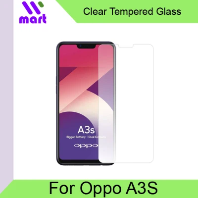 OPPO A3S Clear Tempered Glass Screen Protector / Anti Scratches Not Full Screen