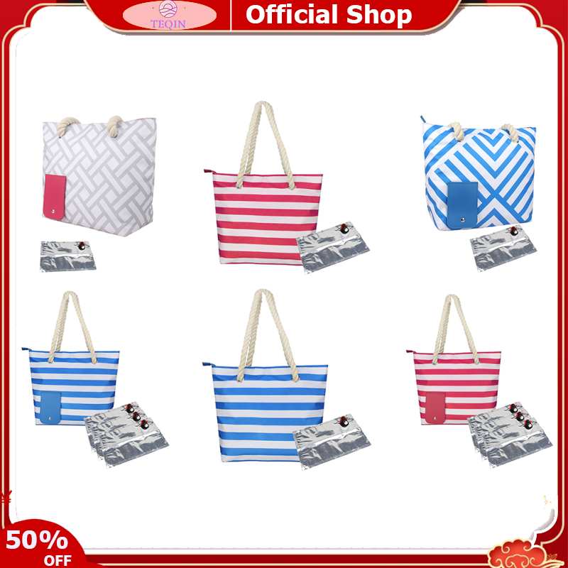 TEQIN toy new Beach Wine Tote Bag, Leakproof Insulated Purse Carrier, Outdoor Wine Cooler Bag 2000ml Large Capacity Insulated Cool Bag For Travel, Restaurant, Party, Dinner ราคา 460 บาท*ส่งฟรี
