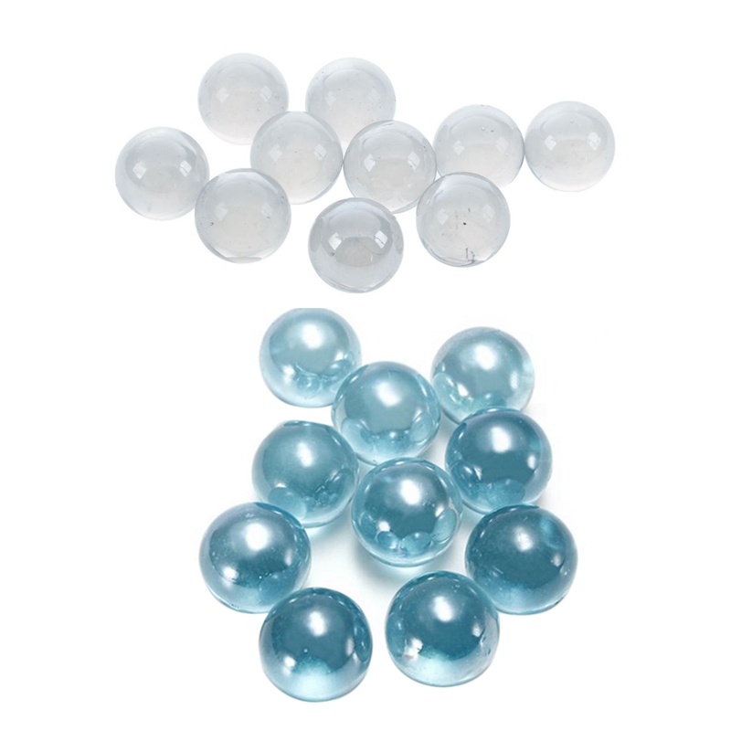 10 Pcs Marbles 16มม.แก้วหินอ่อน Knicker ลูกแก้วตกแต่งสีนักเก็ตของเล่นโปร่งใส & สีฟ้าอ่อน (2ชุด)