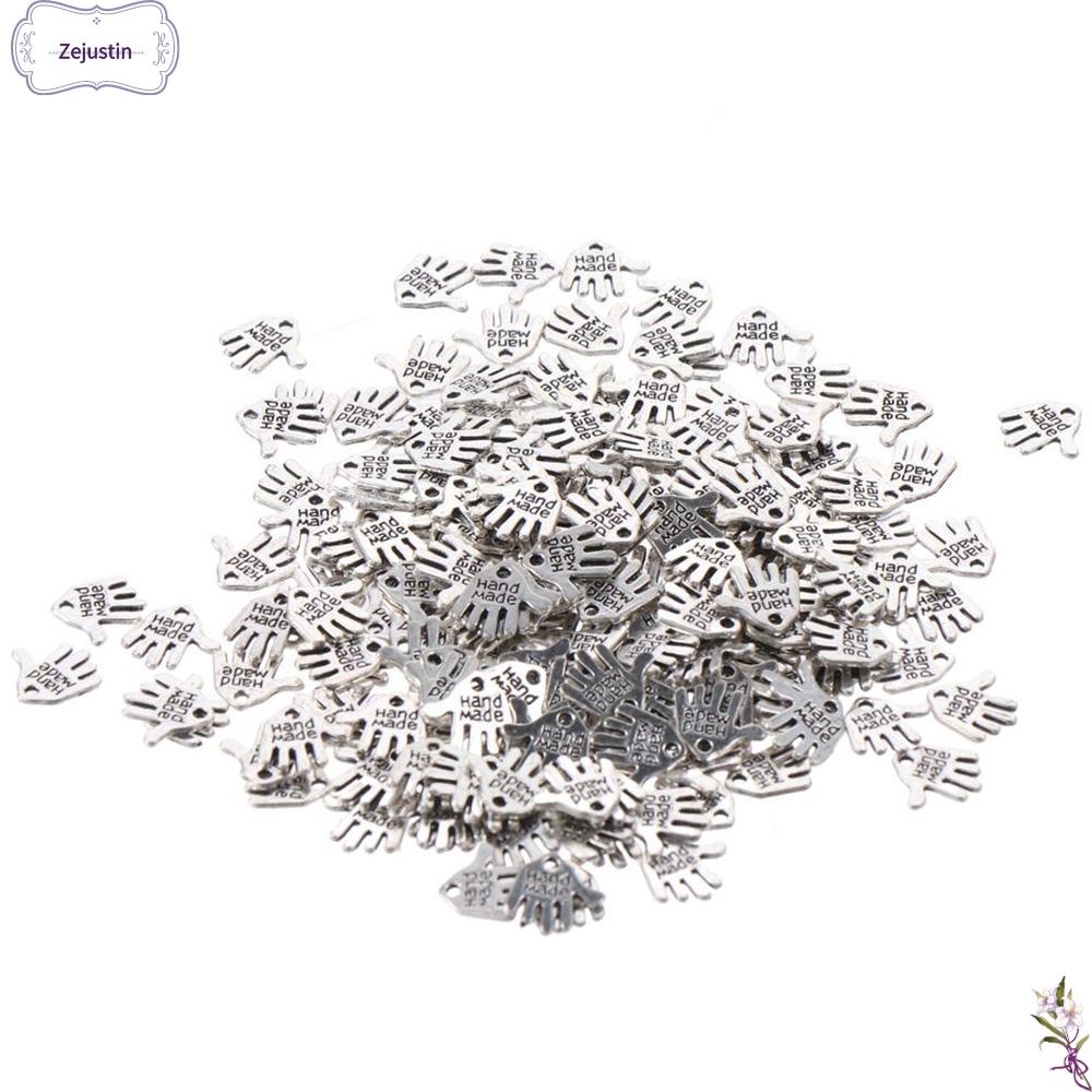 ZEJUSTIN Tông màu bạc Charm hình bàn tay Khắc 1212mm Charm biển hiệu làm bằng tay Nguyên liệu hạt Charm Hình bàn tay Hạt Charm Hợp Kim Làm đồ trang sức