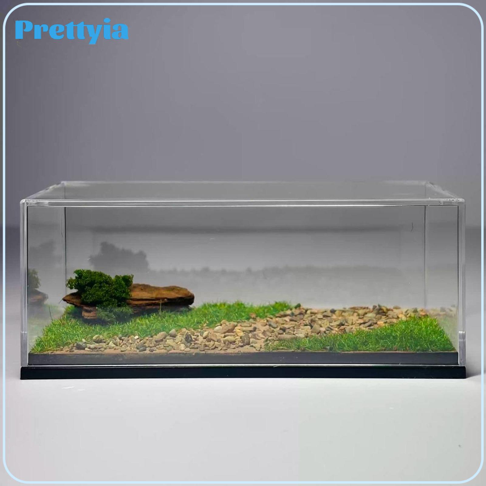 โมเดลฟิกเกอร์ อาร์ตทอย กล่องสุ่มของสะสม ของเล่นและโมเดลสะสม Prettyia 1:64 Scale Car Model Display Box Miniature Scene Diorama Base with Artificial Glass and Stone 1/64 Diecast Car Display Case