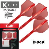 TARGET K FLEX DARTS FLIGHT- RED/BLUE/GREEN No 6 SHAPE K-Flex Integrated Dart Flights and Shafts 3Pcs/Pack