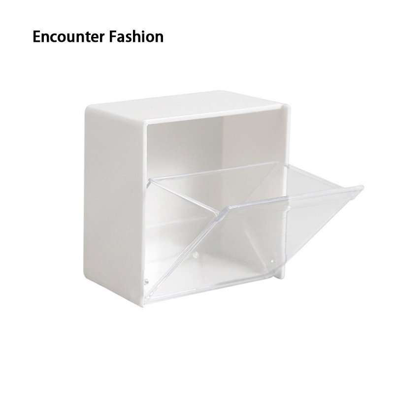 VOCKOO Square plastic containers for cleansing cotton, q - tips, tooth picks, hairspray, easy - to - use open design accessories - HSU ราคา 25 บาท*ส่งฟรี