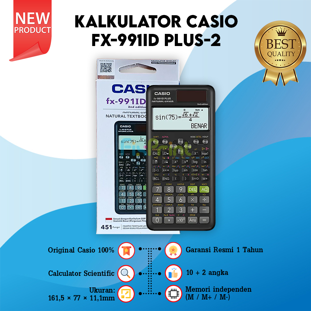 Casio Calculator FX 991ID PLUS-2 Kalkulator Scientific Ilmiah Original